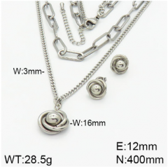 Stainless steel jewelry necklace earring set wholesale