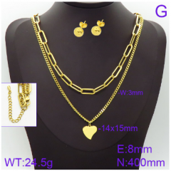 Stainless steel jewelry necklace earring set wholesale