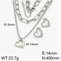 Stainless steel jewelry necklace earring set wholesale