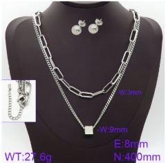 Stainless steel jewelry necklace earring set wholesale