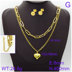 Stainless steel jewelry necklace earring set wholesale