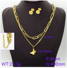 Stainless steel jewelry necklace earring set wholesale