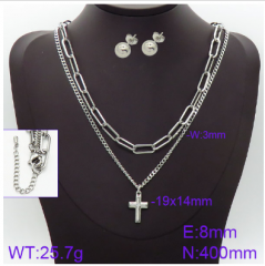 Stainless steel jewelry necklace earring set wholesale