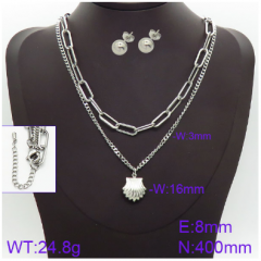 Stainless steel jewelry necklace earring set wholesale