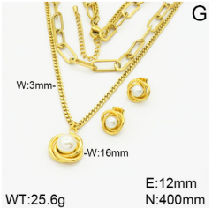 Stainless steel jewelry necklace earring set wholesale