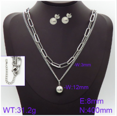 Stainless steel jewelry necklace earring set wholesale