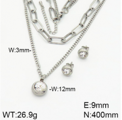 Stainless steel jewelry necklace earring set wholesale