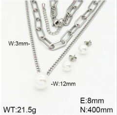 Stainless steel jewelry necklace earring set wholesale