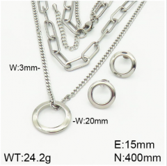 Stainless steel jewelry necklace earring set wholesale