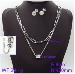 Stainless steel jewelry necklace earring set wholesale