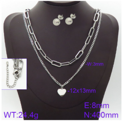 Stainless steel jewelry necklace earring set wholesale