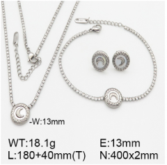 Stainless steel jewelry necklace earring bracelet set wholesale