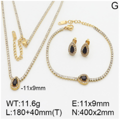 Stainless steel jewelry necklace earring bracelet set wholesale