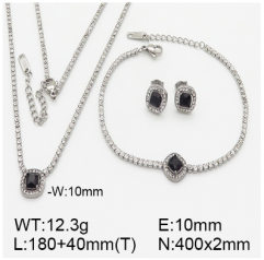 Stainless steel jewelry necklace earring bracelet set wholesale