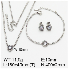 Stainless steel jewelry necklace earring bracelet set wholesale