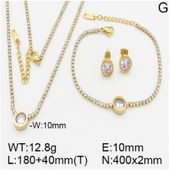 Stainless steel jewelry necklace earring bracelet set wholesale