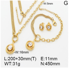Stainless steel jewelry necklace earring bracelet set wholesale