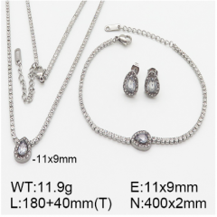 Stainless steel jewelry necklace earring bracelet set wholesale