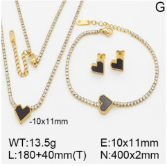 Stainless steel jewelry necklace earring bracelet set wholesale
