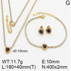 Stainless steel jewelry necklace earring bracelet set wholesale