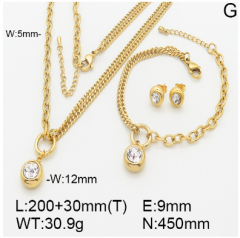 Stainless steel jewelry necklace earring bracelet set wholesale