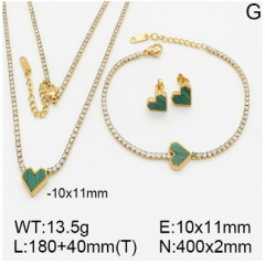 Stainless steel jewelry necklace earring bracelet set wholesale