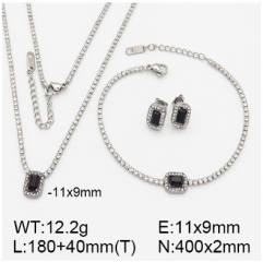 Stainless steel jewelry necklace earring bracelet set wholesale