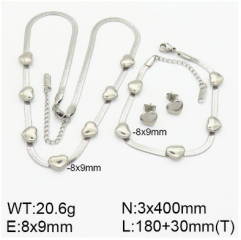 Stainless steel jewelry necklace earring bracelet set wholesale