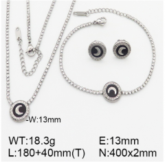 Stainless steel jewelry necklace earring bracelet set wholesale