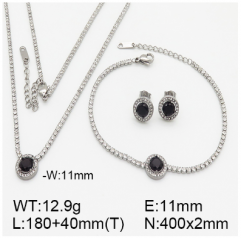 Stainless steel jewelry necklace earring bracelet set wholesale