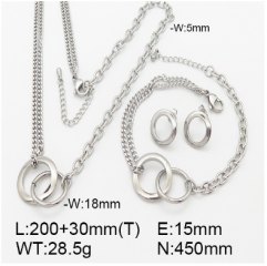 Stainless steel jewelry necklace earring bracelet set wholesale