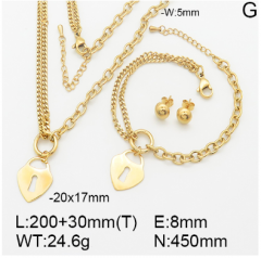 Stainless steel jewelry necklace earring bracelet set wholesale