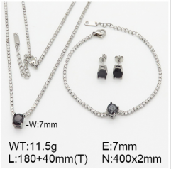 Stainless steel jewelry necklace earring bracelet set wholesale