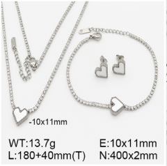 Stainless steel jewelry necklace earring bracelet set wholesale