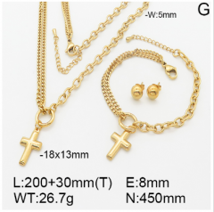 Stainless steel jewelry necklace earring bracelet set wholesale
