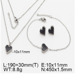 Stainless steel jewelry necklace earring bracelet set wholesale