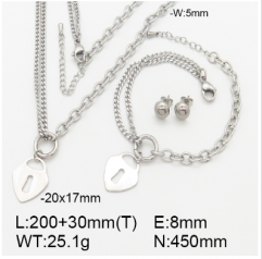 Stainless steel jewelry necklace earring bracelet set wholesale