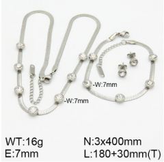 Stainless steel jewelry necklace earring bracelet set wholesale