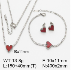 Stainless steel jewelry necklace earring bracelet set wholesale