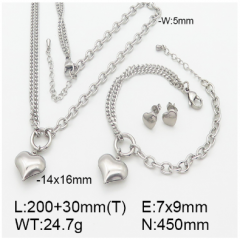 Stainless steel jewelry necklace earring bracelet set wholesale