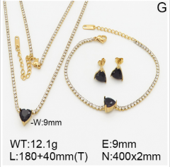 Stainless steel jewelry necklace earring bracelet set wholesale