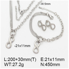 Stainless steel jewelry necklace earring bracelet set wholesale