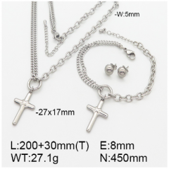 Stainless steel jewelry necklace earring bracelet set wholesale