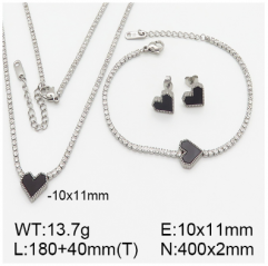 Stainless steel jewelry necklace earring bracelet set wholesale