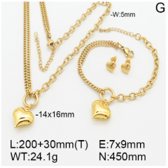 Stainless steel jewelry necklace earring bracelet set wholesale