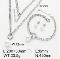 Stainless steel jewelry necklace earring bracelet set wholesale