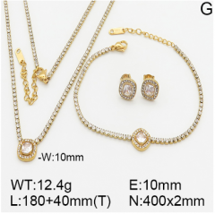 Stainless steel jewelry necklace earring bracelet set wholesale