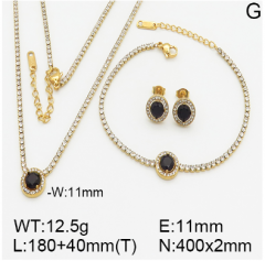 Stainless steel jewelry necklace earring bracelet set wholesale