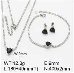 Stainless steel jewelry necklace earring bracelet set wholesale