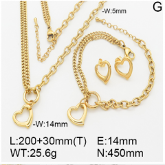 Stainless steel jewelry necklace earring bracelet set wholesale